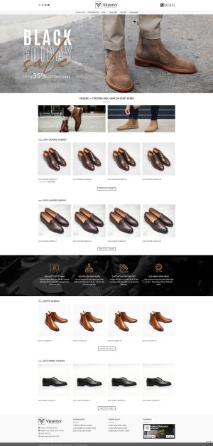 thiết kế website thương hiệu giày da